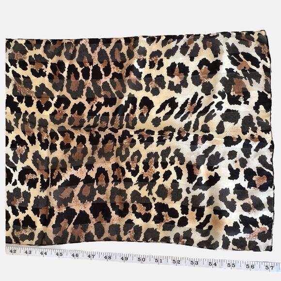 Leopard Print Scarf Wrap Brown Black Soft Trendy Chic Fashion Rectangle 13x57 - Picture 7 of 12